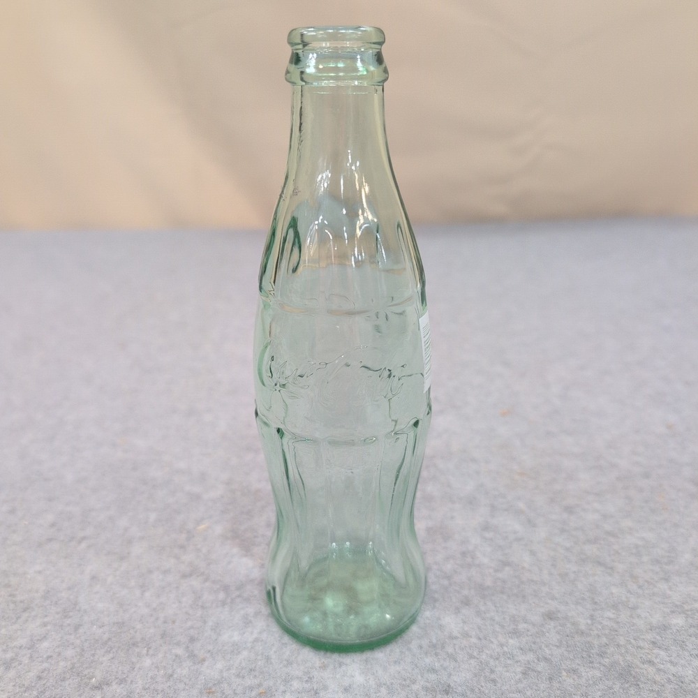 Coca-Cola Glass Bottle Grand Canyon Embossed Green Tinted Contour Soda Bottle - Picture 1 of 4